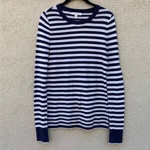 1901 Blue White Stripe Long Sleeve Knit Top S